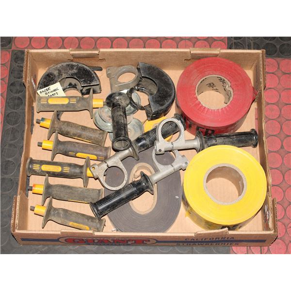 ASSORTED CAUTION TAPES, GRINDER ACCESSORIES