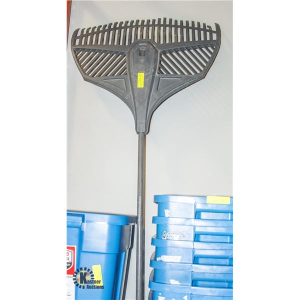 DURABLE PLASTIC HEAD 27" GRAY LEAVES RAKE
