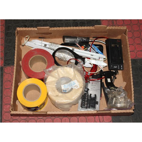 ASSORTED CAUTION TAPES, LAMPS, ETC