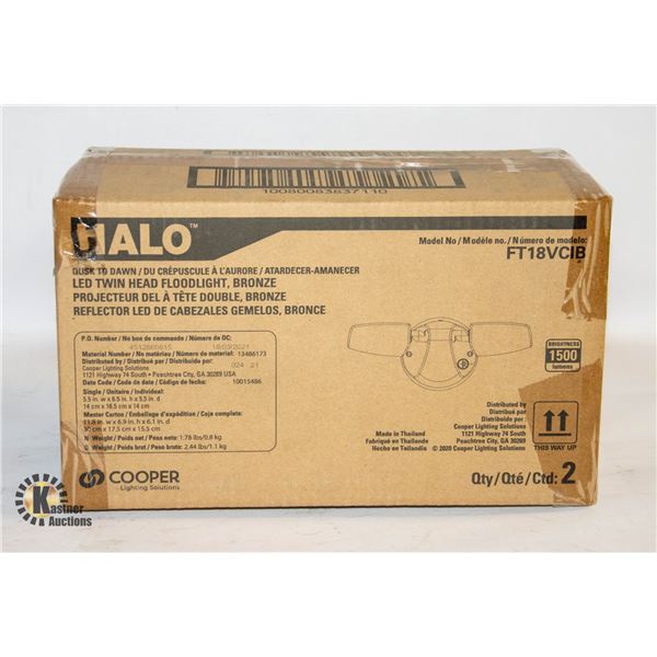 NEW HALO LED TWIN HEAD FLOODLIGHT BRONZE COLOUR