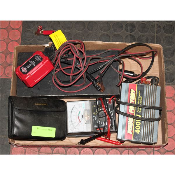 FLAT OF GARAGE GADGETS INCLUDES VOLT TESTERS POWER