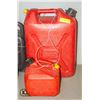 Image 1 : 5 GAL. RED PLASTIC JERRY CAN & 1 GAL