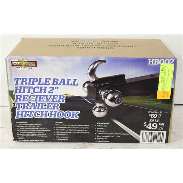 UNCLE WEINER TRIPLE BALL HITCH WITH 2" RECEIVER