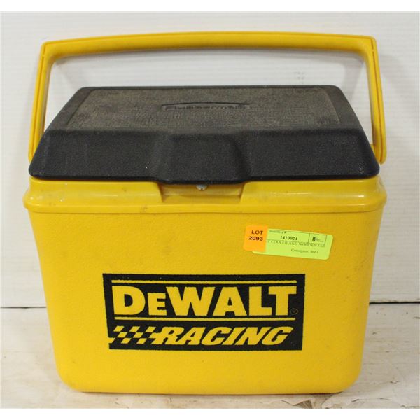 DEWALT COOLER AND WOODEN JAR