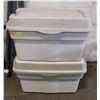 Image 1 : 2 LARGE TOTES W/2 LIDS, 150-LITRE, GRAY