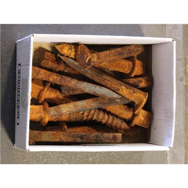 ANTIQUE RAILROAD SPIKES + MORE (RUSTED)