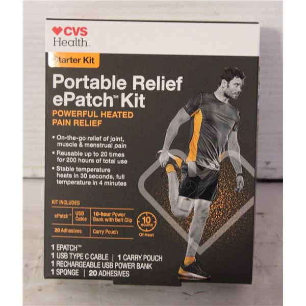 NEW CVS HEALTH PORTABLE RELIEF E PATCH STARTER KIT