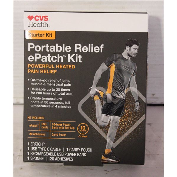 NEW CVS HEALTH PORTABLE RELIEF E PATCH STARTER KIT