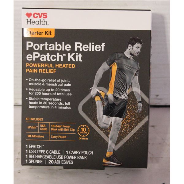 NEW CVS HEALTH PORTABLE RELIEF E PATCH STARTER KIT