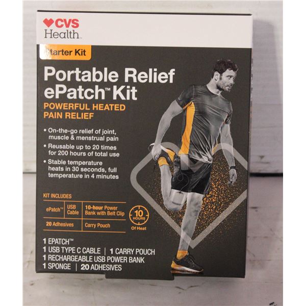 NEW CVS HEALTH PORTABLE RELIEF E PATCH STARTER KIT