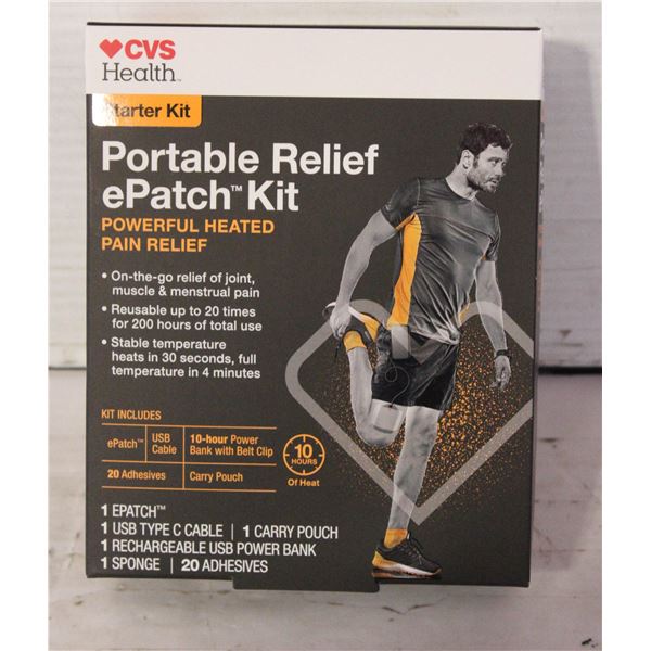NEW CVS HEALTH PORTABLE RELIEF E PATCH STARTER KIT