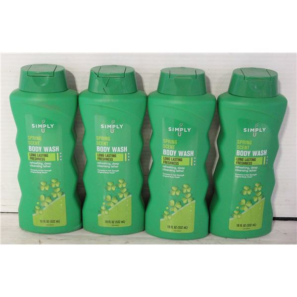 NEW CASE OF SIMPLY U SPRING SCENT BODY WASH