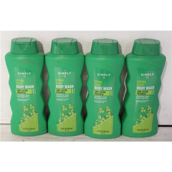 NEW CASE OF SIMPLY U SPRING SCENT BODY WASH