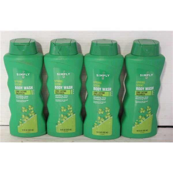 NEW CASE OF SIMPLY U SPRING SCENT BODY WASH