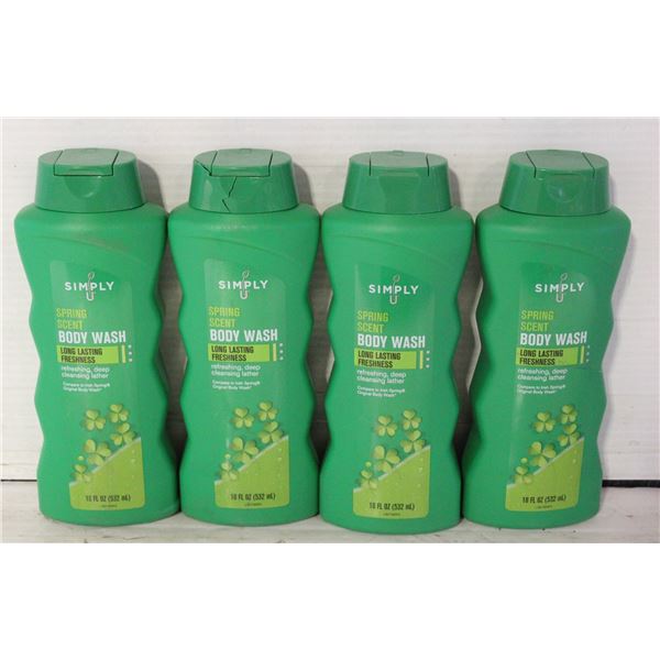 NEW CASE OF SIMPLY U SPRING SCENT BODY WASH