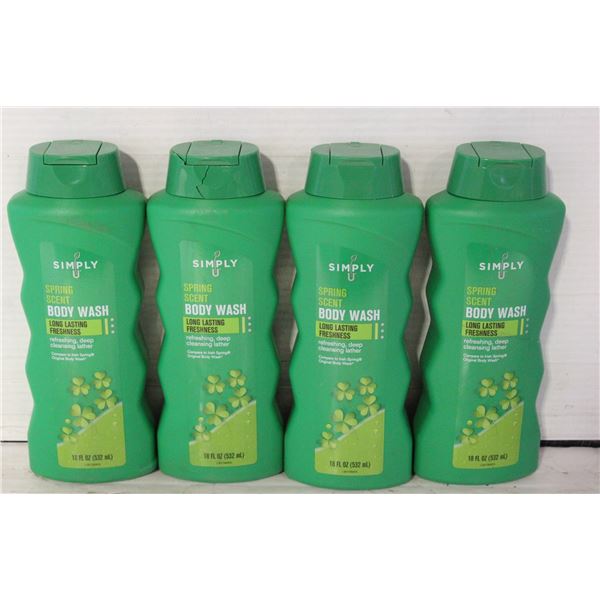 NEW CASE OF SIMPLY U SPRING SCENT BODY WASH