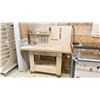 Image 1 : MOBILE WOODEN WORK BENCH WITH BACKBOARD - APPROX. 63"W X 28"D X 66"H