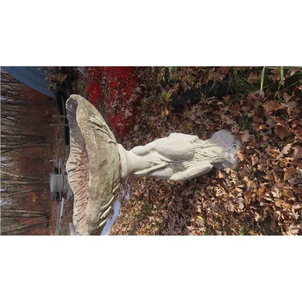 **OFFSITE** Cement Bird Bath with Crane Design