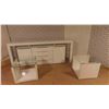 Image 1 : **OFFSITE** Entertainment Unit 87'' x 14'' x 35'' , 2 End Tables