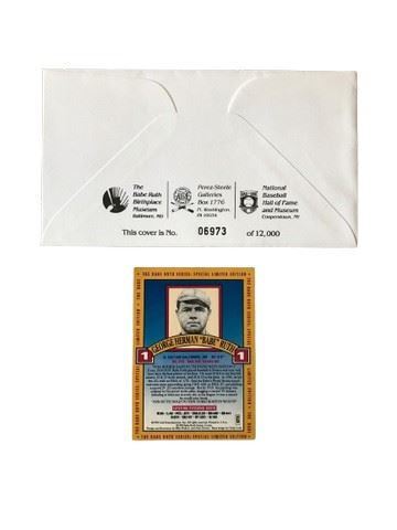 Babe Ruth Official Perez-Steele Postcard Envelope and Gold ...