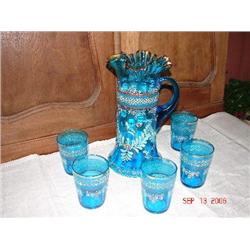 OLD FENTON LEMONADE SET/PITCHER & 5 GLASSES