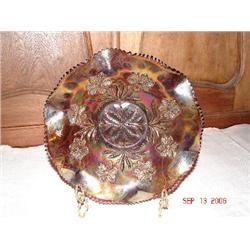 CARNIVAL GLASS BOWL/FLUTED