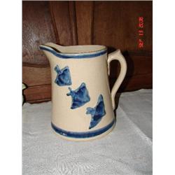BLUE BIRD STONEWARE PITCHER