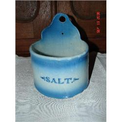 BLUE & WHITE SALT CROCK