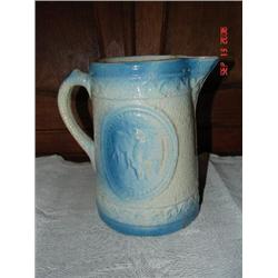BLUE & WHITE COW PITCHER
