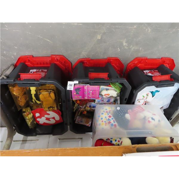 3-Lidded Tote w/TY Beanie Babies - 3 X $