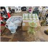 Image 1 : Hand Painted Palm Tree Glass Wine Stems, Tiensha China Cups w/Teapot