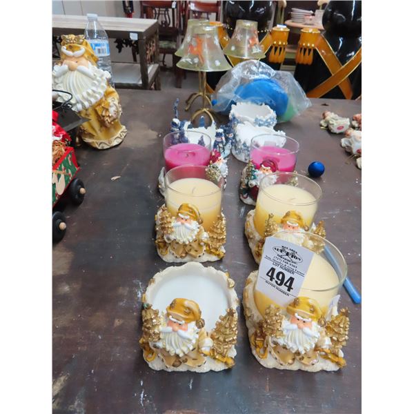 Lot of Christmas Candle Centerpieces