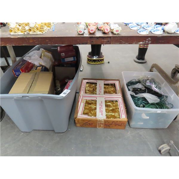 Gold Garland, Christmas Lights, Ext. Cords , Lights