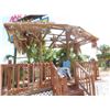 Image 2 : Double Pedestal Elongated Tiki Hut - Needs Rethatched - *(Removal By 10/25 By Appt.