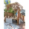 Image 3 : Double Pedestal Elongated Tiki Hut - Needs Rethatched - *(Removal By 10/25 By Appt.