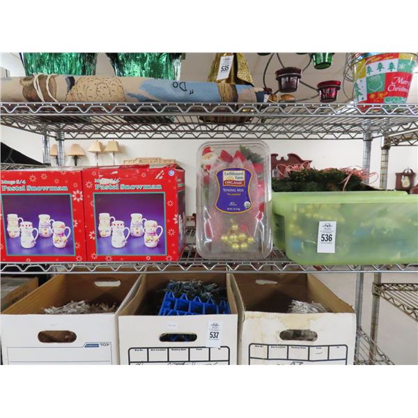 Christmas Floral, Pastel Snowman , Mugs - Shelf