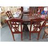 Image 1 : Mahogany Dining Table w/7 Chairs (One Damaged), Leaf