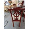 Image 3 : Mahogany Dining Table w/7 Chairs (One Damaged), Leaf