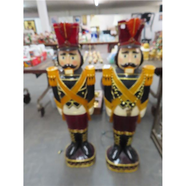 2-Approx. 4' Lighted Nutcrackers - 2 X $