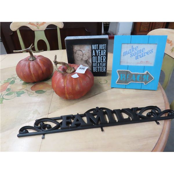 Family Sign, Beach Frame, Pumpkin Décor