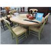 Image 1 : Hand Painted Oval Dining Table w/Leaf and 4 Chairs