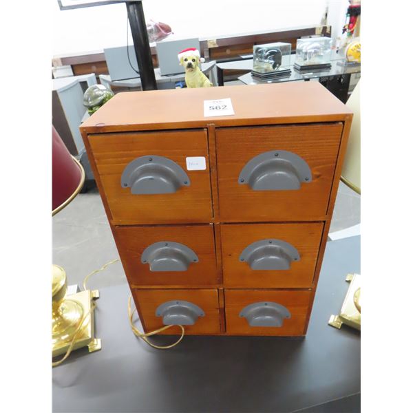 Small Wood 6 Drawer Box Cabinet