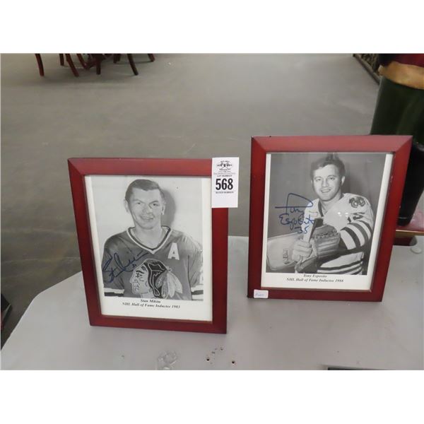 Framed Signed Tony Espisito, Sam Makita Hockey Photos - 2