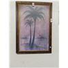Image 1 : Framed Palm Tree Print Signed Manning