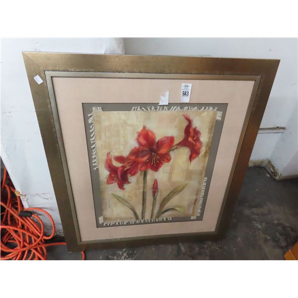 Framed Flower On Cloth Photo