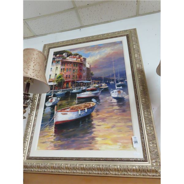Framed Sailboat Print Signed Kim