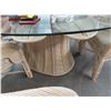 Image 4 : Glass Top Rattan Oval Dining Table w/6 Rattan Chairs