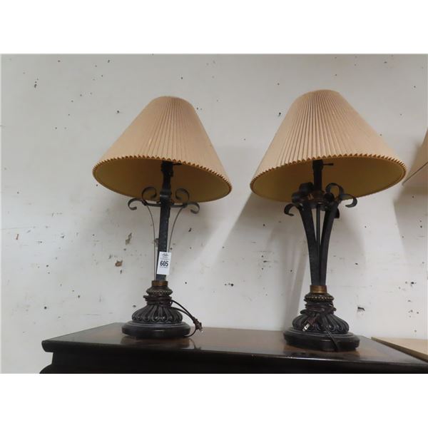 Ornate Table Lamps - Pair
