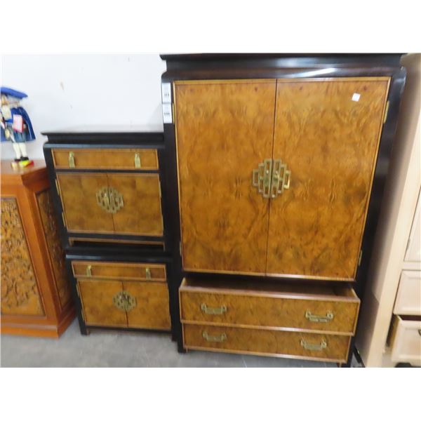 Oriental Armoire w/2 End Tables - 3 Pc.