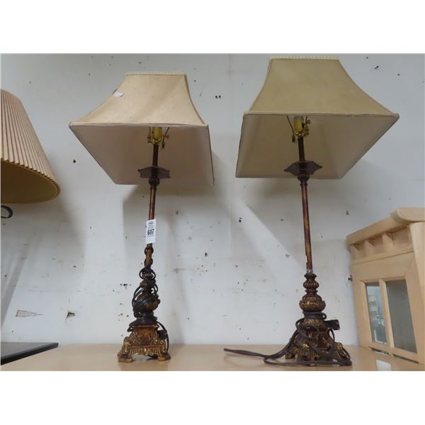 Ornate Table Lamps - Pair